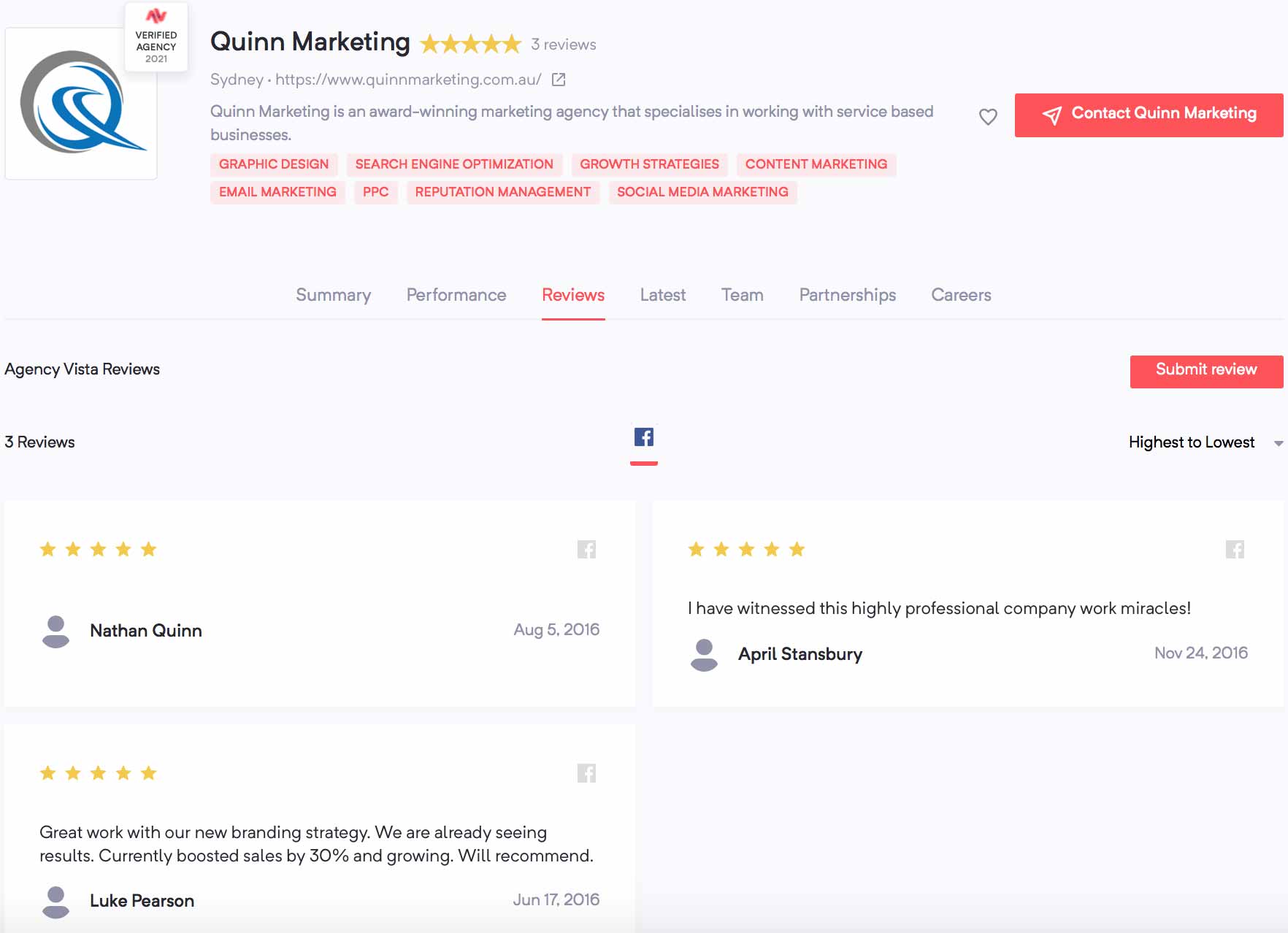 Quinn Marketing | Agency Vista