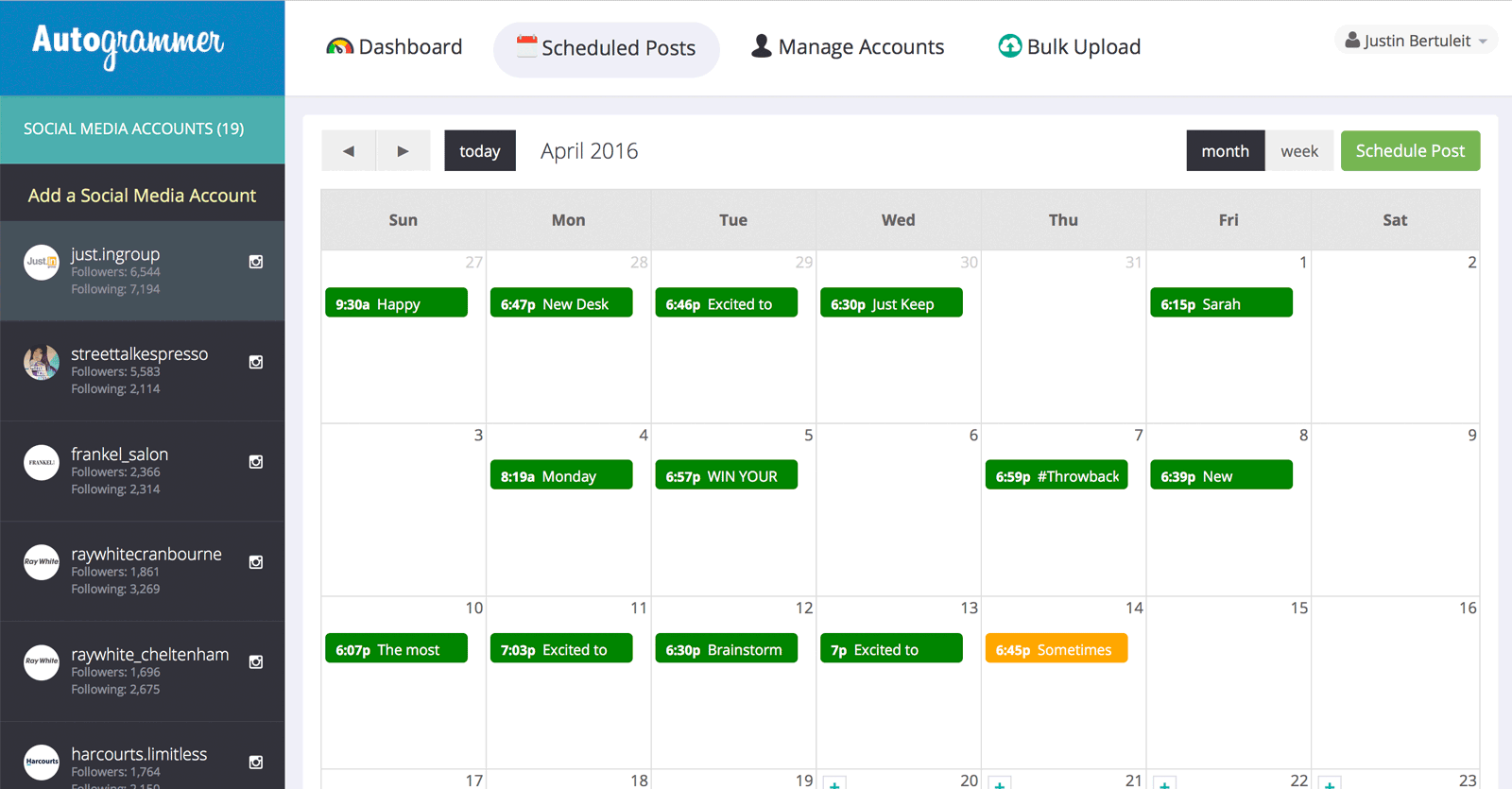 Instagram Scheduling Tools | Autogrammer | Agency Vista