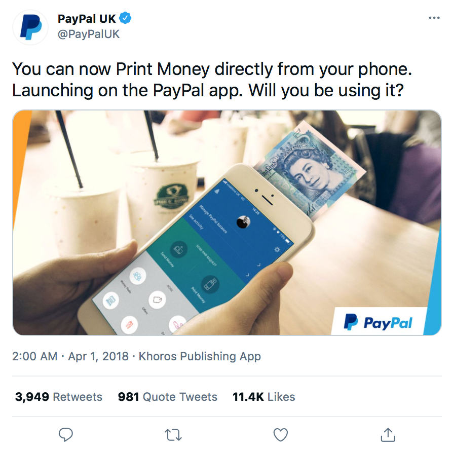 April Fool's Day Marketing | PayPal