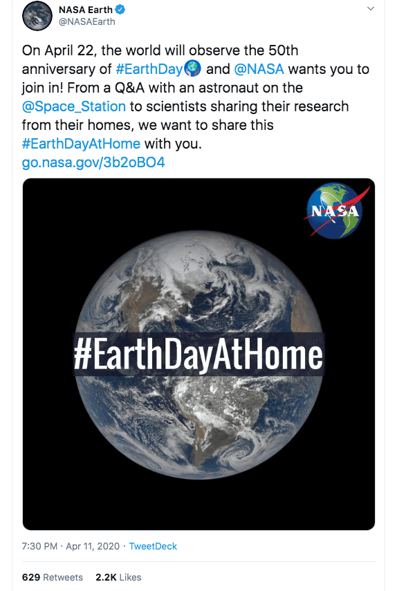 Earth Day Marketing Campaigns: NASA