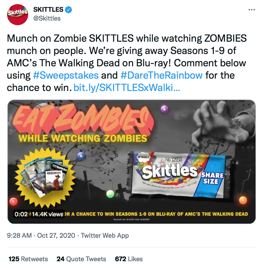 Halloween Social Media Campaign | Skittles x The Walking Dead | Agency Vista