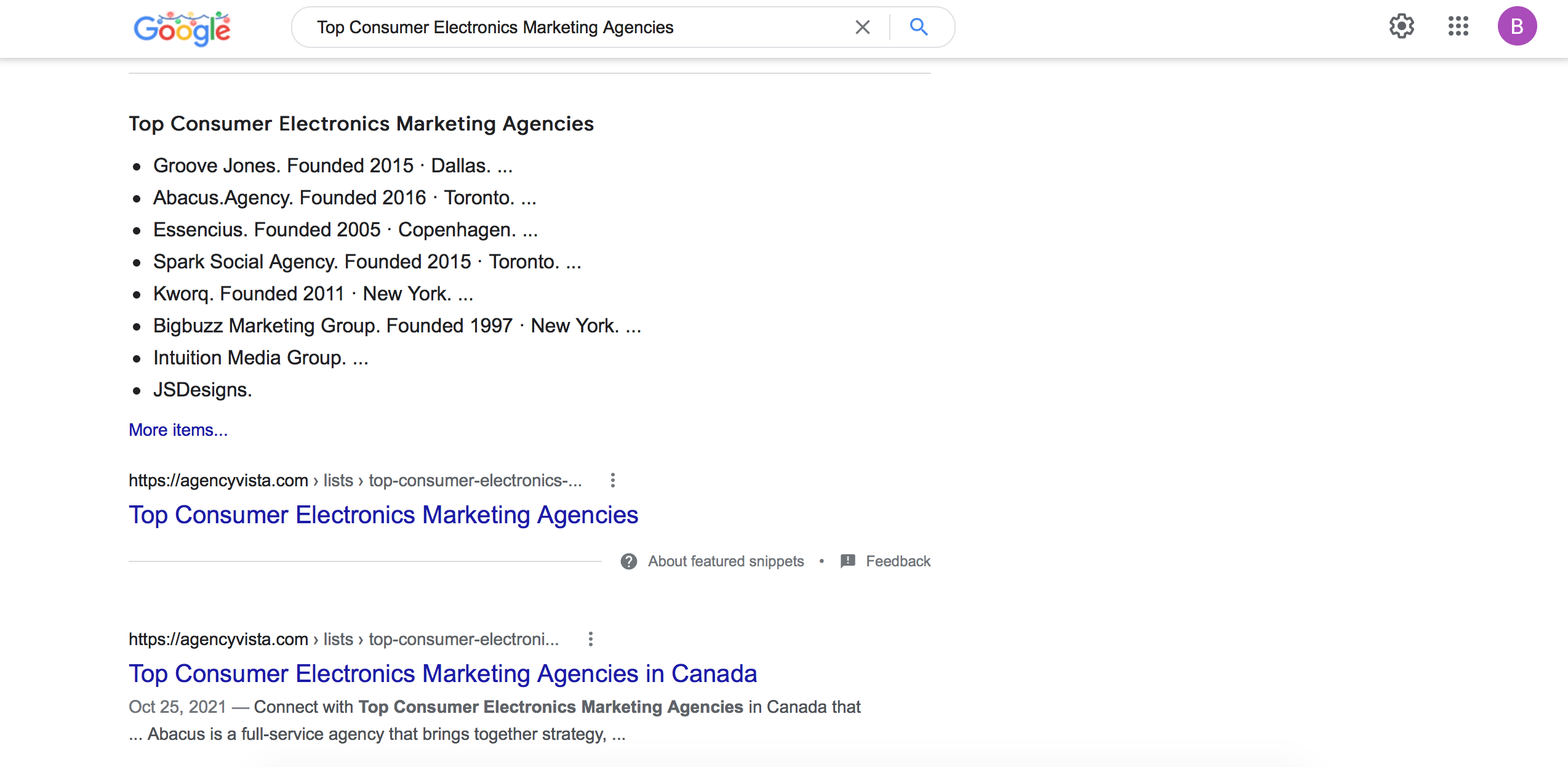 Agency Vista agency's marketing Top Consumer Electronics Marketing Agencies on Google