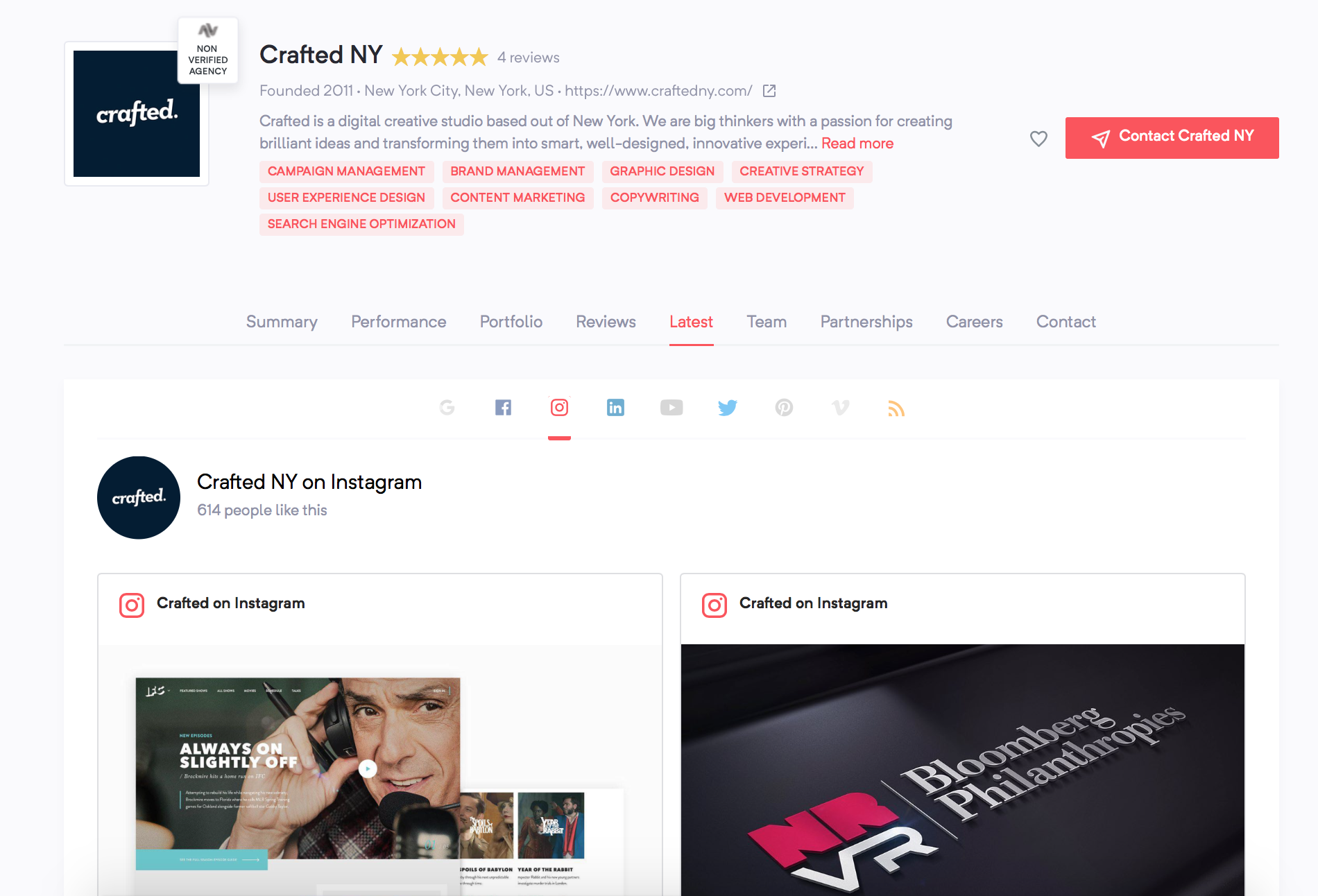 Crafted NY | Social Media Integration