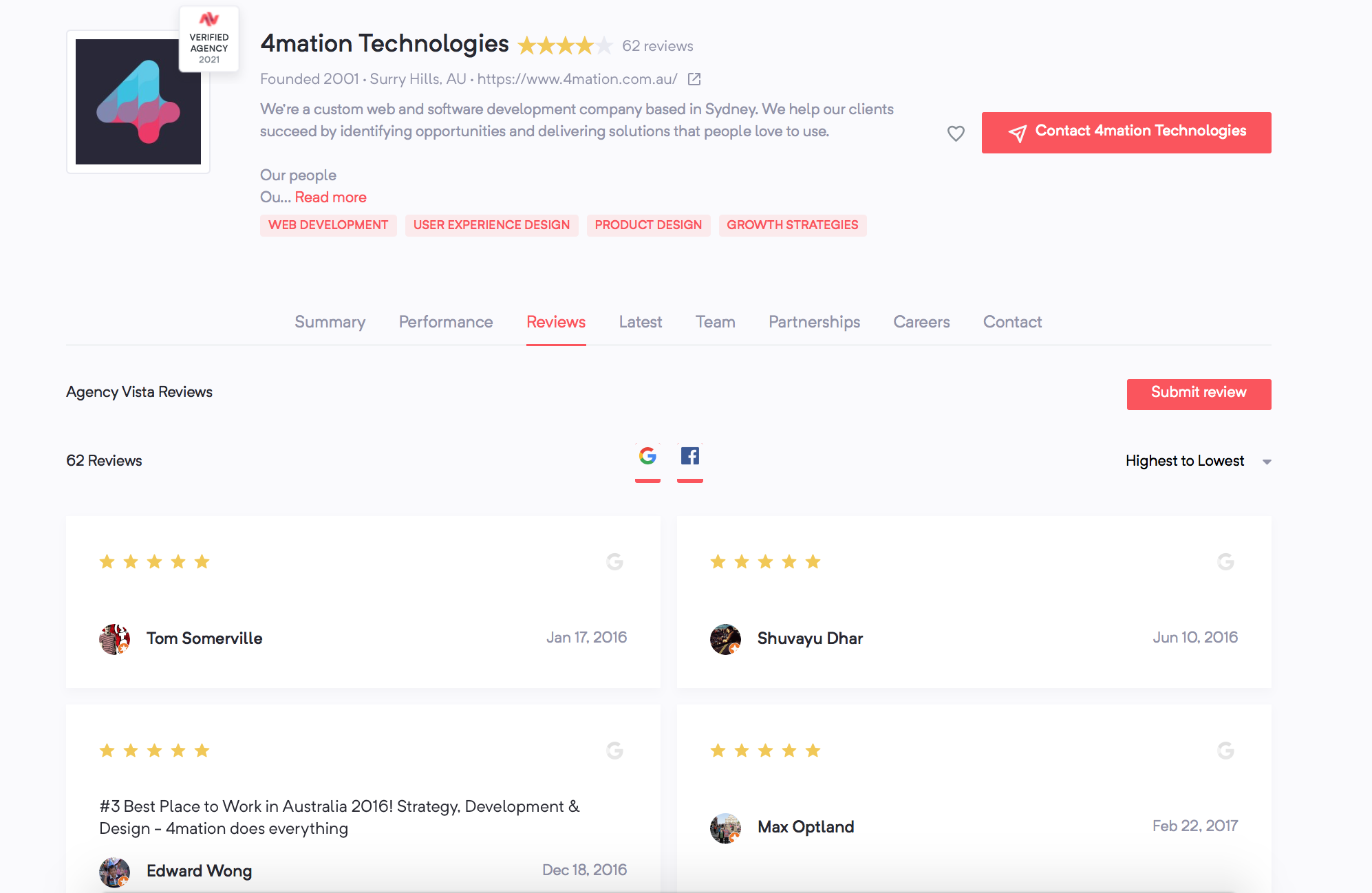 Agency Vista | 4mation Technologies | Reviews