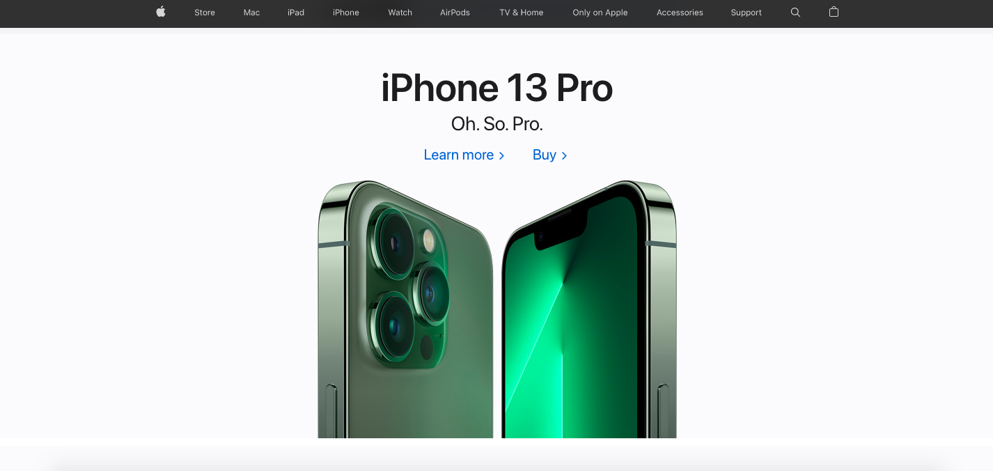 Apple's homepage