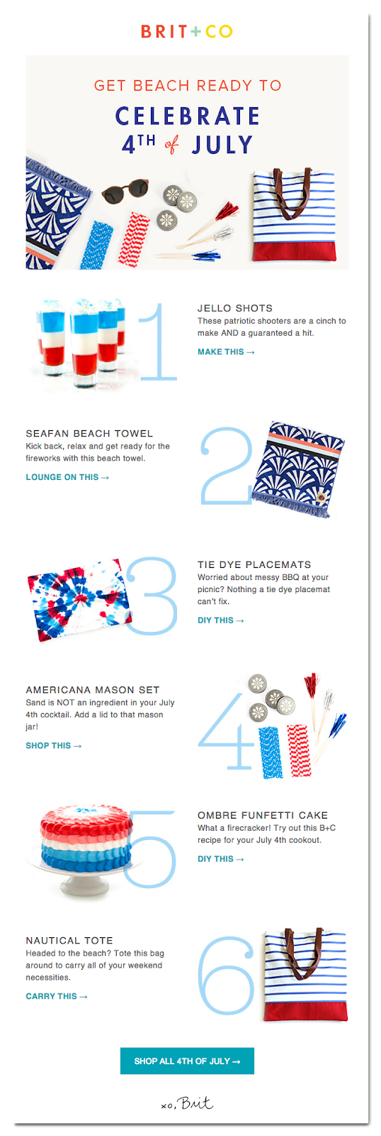 4th of July email subject lines | Brit+Co