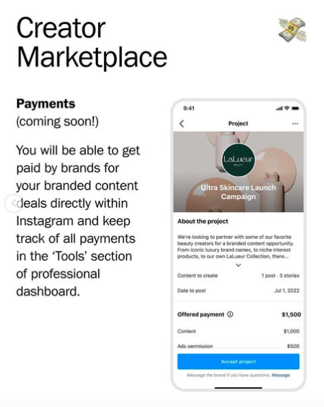 Instagram Creator Marketplace | Payments | Instagram.com