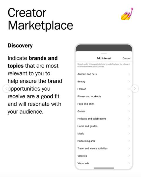 Instagram Creator Marketplace | Discovery feature | Instagram.com